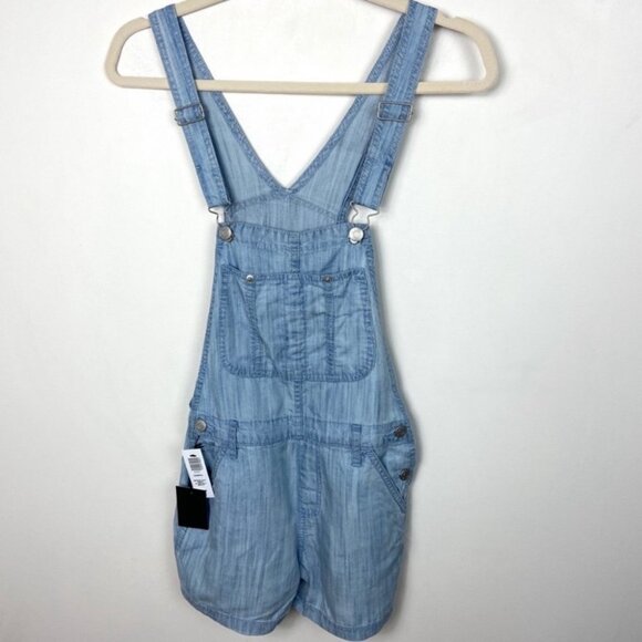 NWT Aritzia TNA Senryu Romper Shortalls Denim Overalls Size XXS Blue Chambray - Picture 6 of 11